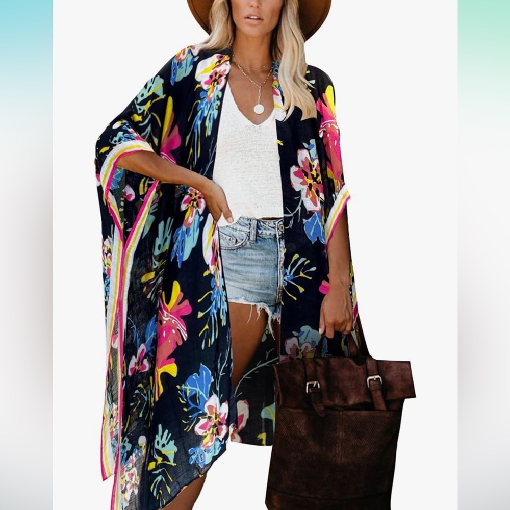 Moss Rose Women's Beach Cover up | Kimono